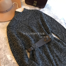 Brand discount store shopping mall withdraws womens foreign trade cut retro yarn belt temperament knitted dress womens winter