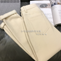 Brand Fold Discount Store Mall Withdrawal Woman Dress Foreign Trade Cut White Plus Suede Straight Cylinder Thickened Old Daddy Pants Jeans Winter