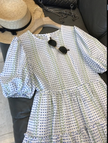 Brand discount store Withdrawal Womens Foreign Trade Cut Mark Method Style Fresh And Blue Green Crushed Flowers Round Collar Dress Women Summer