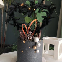 520 cake decoration Queen wedding pearl crown ornaments Net Red love feather plug-in acrylic card