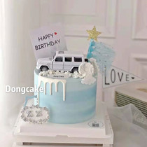 Baking cake decoration decoration car sports car off-road vehicle return force Model Male God birthday party dessert table dress
