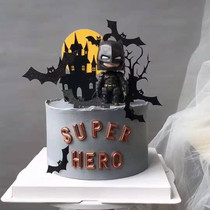 Halloween cake decorations Batman hand-run Ghost Castle bat plug-in birthday party dessert dress