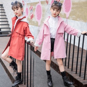 女童洋气中长款风衣外套春秋中大童2019新款时尚儿童风衣女夹克潮