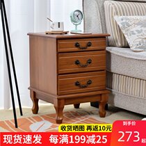 Bedside table White solid wood simple modern mini simple small cabinet locker Bedroom side cabinet Bedside storage cabinet