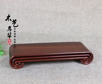 Mahogany crafts purple sand pot rectangular strange stone jade stone scroll a few wood carving vase bonsai solid wood support base