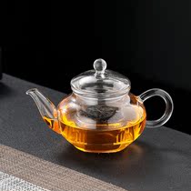 High temperature resistant bubble teapot Mini small kung fu tea set tea breener glass inner container transparent filter flower teapot single pot