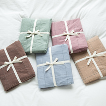 Japan-style all-cotton washed cotton quilts with single piece of naked sleeping plaid by single pure cotton quilt cover double 150x200x230cm