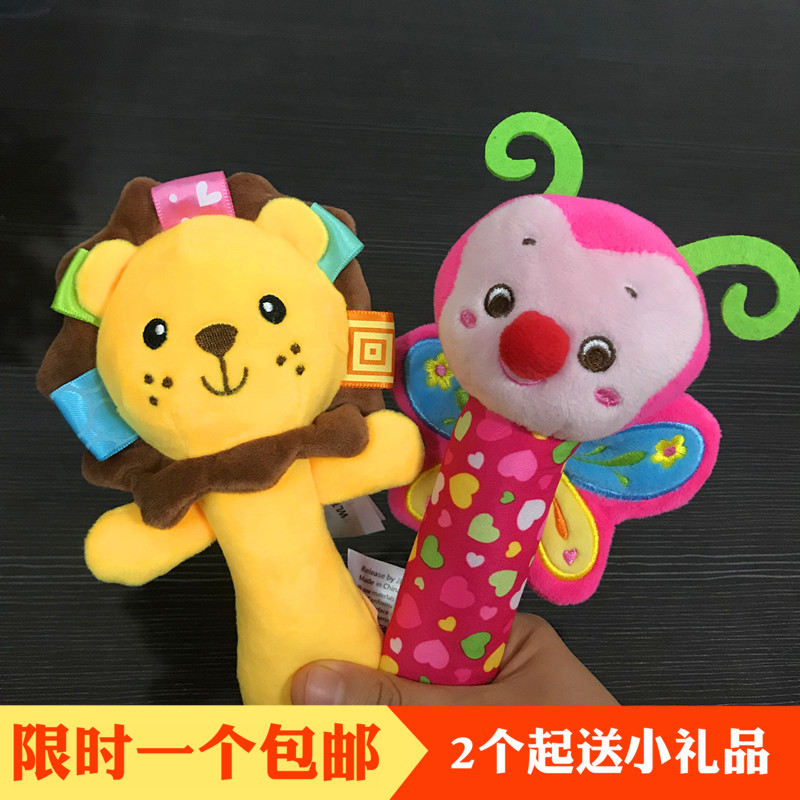 婴儿动物BB棒 手摇铃 宝宝手抓棒 婴儿手偶毛绒安抚玩偶0-1岁玩具 Изображение 1 婴儿动物BB棒 手摇铃 宝宝手抓棒 婴儿手偶毛绒安抚玩偶0-1岁玩具 Изображение 1
