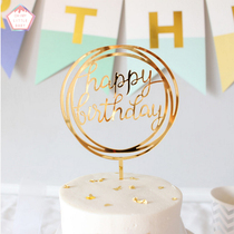 Pet Baking Cake Decorations Hem HAPPY BIRTHDAY INSERTS BANNER BRIEF IN ENGLISH INSERTED IN A SWEET TABLE DECORATION ITEMS