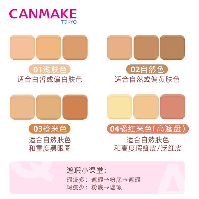 CANMAKE/Ida Japanese Concealer Palette Concealer ສາມສີປົກປິດສິວ ຝ້າ ກະ ຈຸດດ່າງດຳ