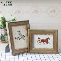 European Vintage Solid Wood Photo Frame Photo Setting Set 3 5 6 7 8 10 12 Inch A4 Simple Frame Hanging Wall