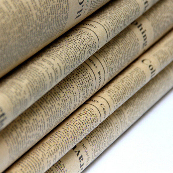 【复古报纸】五线谱双面图案礼品花卉包装纸复古英文报纸牛皮纸