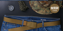 Military fans mens casual tactical belt Nylon hypoallergenic military training belt Army green multi-color optional training pants narrow