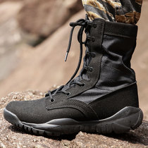 Mens black light combat boots outdoor Breathable High-top tactical boots hiking boots men and women couples boots wear-resistant canvas