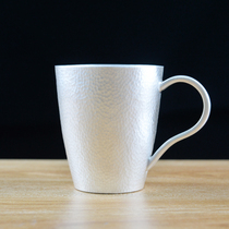 999 foot silver handmade hammer pattern mug Men and women sterling silver coffee cup Tea cup Water cup Tea tank Office cup