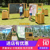 Outdoor anticorrosive wood kitchen combination childrens graffiti frame easel role-playing tent cottage house kitchen