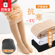 Childrens pantyhose autumn and winter plus velvet padded dance socks baby female leggings winter white pantyhose light leg artifact