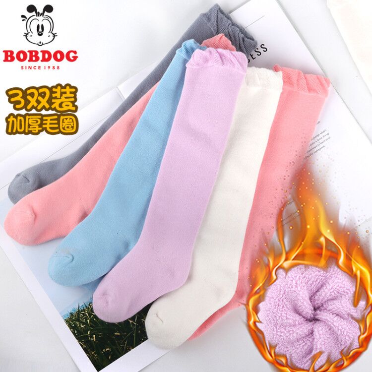 Baby socks thick autumn and winter warm 0-3 months don't strangle over the knee 1 year old cotton socks baby winter stockings