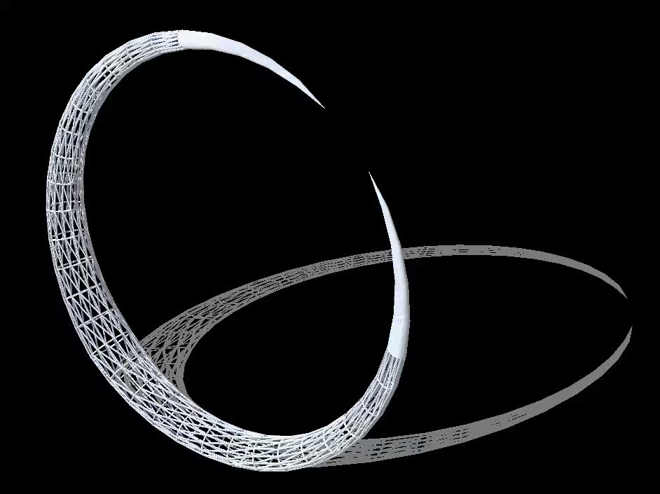 弯月牙铁艺线角型雕塑小品 su模型 sketchup模型 草图大师