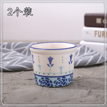 2 packs of Japanese and Korean soup swallowing cups teacups ceramic hand-painted cups small cups no handle cups and Japanese three-point ceramic cups
