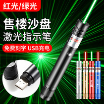 Laser pen USB charging Laser flashlight Laser light Teaching green light long-range pen Sales department sand table Infrared pen