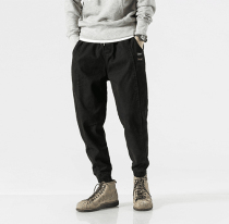 Tide Cards Autumn Winter Casual Pants Mens Day Department Easy Plus Suede Thickened Small Feet Overalls Kharen Trousers