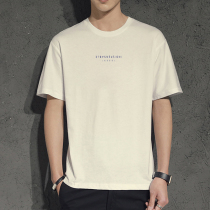 Tide Cards Summer Mens Clothing 2022 New Letters Printed Short Sleeves T-Shirt Loose Round Collar Casual Compassionate Pure Cotton Blouse