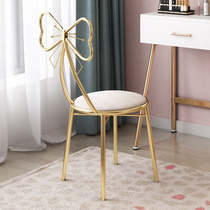 Bedroom Net red makeup stool modern simple back chair bow dressing stool girl heart princess makeup chair