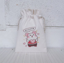 Handmade Canvas Bag Student Containing Cell Phone Bag Family Gift Drawing Rope Bunch Pocket of Eco-friendly Bag Customizable