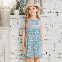 Girls dress for dress Summer Child clothes 6 Children 7 lace 8 short sleeves 10 Chopped Flowers 9 Casual 11 CUHK Pure Cotton Skirt