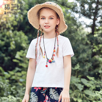 Different pro-sub-dress 2022 Summer new Mother womens clothing holiday t-shirt girl childrens children pure cotton blouses