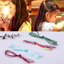 Korean girl head rope tied hair color rope woven hair ribbon braid hair rope braid braided long hair belt hair accessories