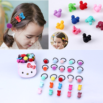 Hair ball leather band childrens hair rope does not hurt hair headwear princess girl head Hairband Korean cute girl small head rope