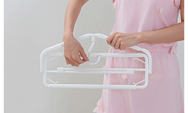 日本进口可伸缩晾衣架家用多功能毛浴巾裤架晒床单衣服挂衣架撑子_8折