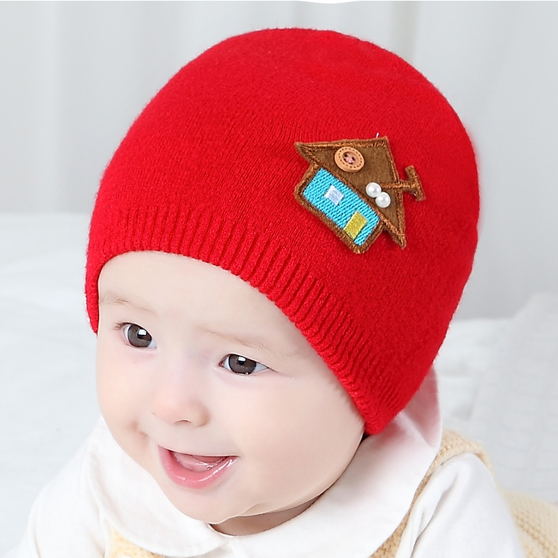 宝宝帽0-3-6-12个月新生儿1-2岁男女童针织毛线帽婴儿帽子秋冬季产品展示图1