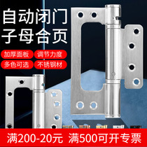 Stainless steel damping buffer primary-secondary hinge home door background door invisible door spring hinge automatic closing door