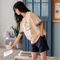 2022 New Sleepwear Womens Summer Short Sleeves Pure Cotton Thin and casual available in summer All cotton Home Residence Suits