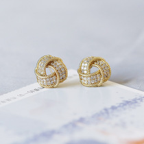 Brief wind ~ retro light and luxurious ~ net red 925 pure silver earrings stylish elegant earbuds with delicate new wave temperamental surges