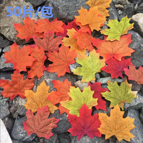 Simulation of single leaf maple leaves autumn leaves simulation flowers fake flowers wedding banquet wedding road guide Villa wedding decorations