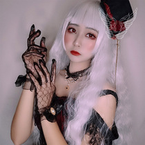 Gothic flower wedding lace gloves hand sleeves thin jk retro army lolita black Halloween sexy sleeves