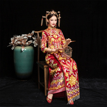 Xiuhe Shijia Bride Wedding Dress Chinese Wedding Dress Toast Dress Antique Wedding Dress Show Kimono New 2022