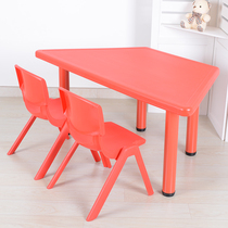 Kindergarten special table and chair polygon combination table trapezoidal five-person table training learning drawing lifting table