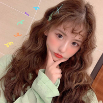 Wig piece female long curly hair big wave Net red instant noodles wool roll U-shaped hair corn hot egg roll half head cover