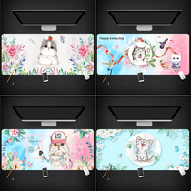 Anime cartoon computer mouse pad oversized thickened cute creative cat girl office household non-slip keyboard table pad