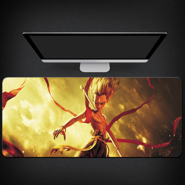 Nezha's Devil Comes Anime Oversized Gaming Mouse Pad Computer Peripheral Keyboard Non-slip Desk Pad Lock Edge Nezha's Devil Comes Anime Oversized Gaming Mouse Pad Computer Peripheral Keyboard Non-slip Desk Pad Lock Edge