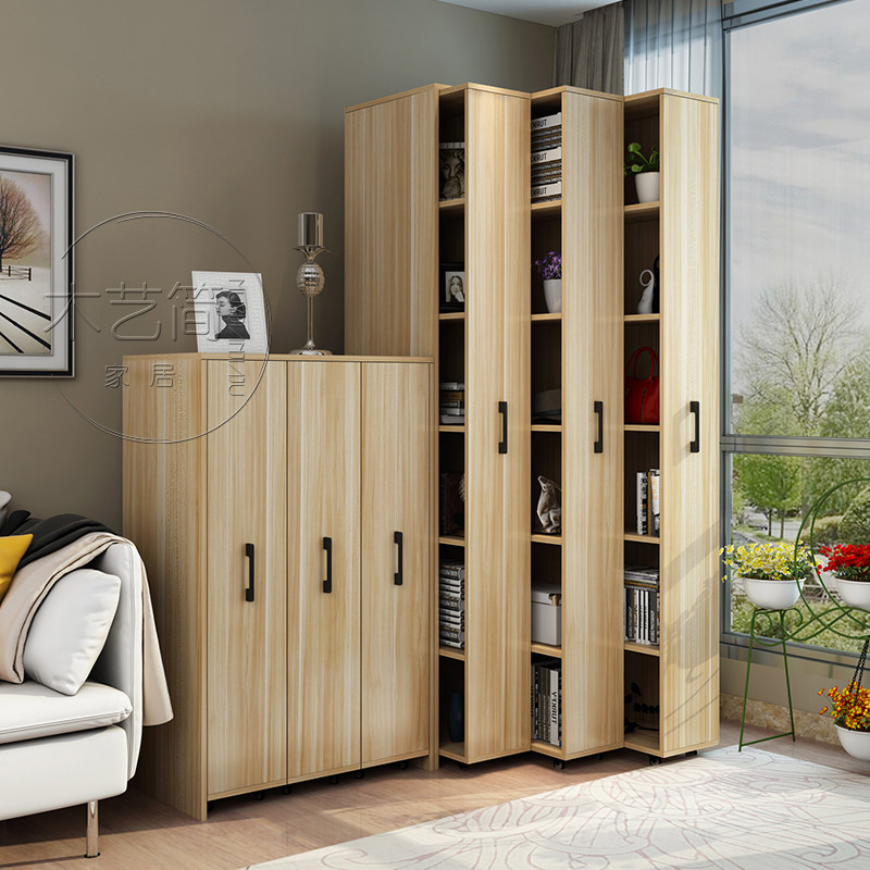 Buy Sliding shelves with wheels removable hide bookcase combination