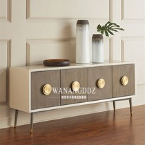 American solid wood TV cabinet Nordic light luxury Video listening Cabinet sideboard cabinet chest modern simple metal handle porch cabinet