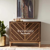 American solid wood porch cabinet living room decoration cabinet creative sideboard light luxury designer hall gold shoe cabinet