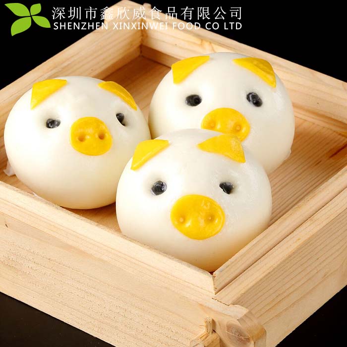 思念卡通猪猪包 速冻点心 儿童早餐包 猪头奶黄包 3包起拍