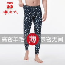Goat Boss mens youth beating underpants winter slim fit with high waist double layer wool pants cotton pants with warm pants WKA101